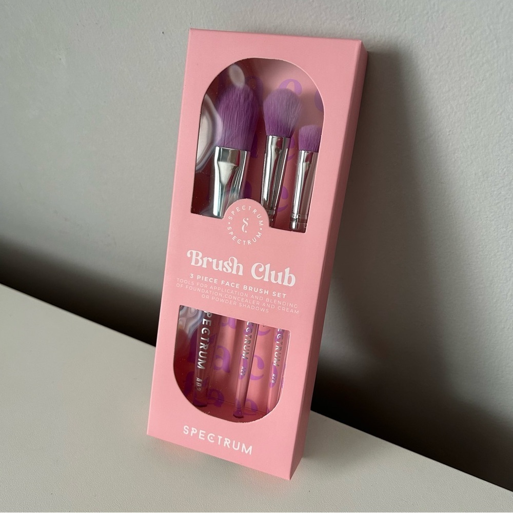 NIB Spectrum Brush Club Pink Face Brush Set Face, Blush, & Eyeshadow Brush